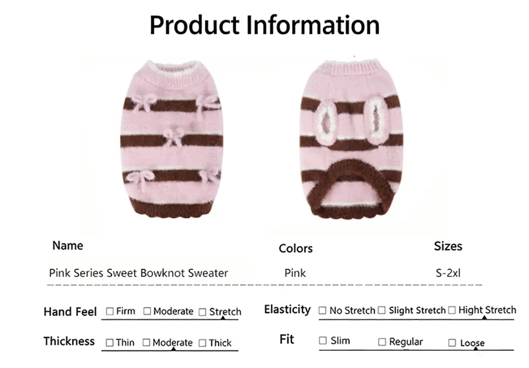 Pink Series Sweet Bowknot Sweater