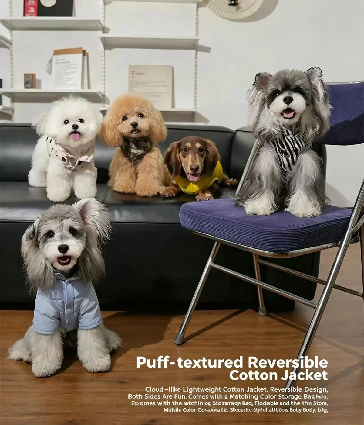 Puffy Reversible Padded Pet Coat