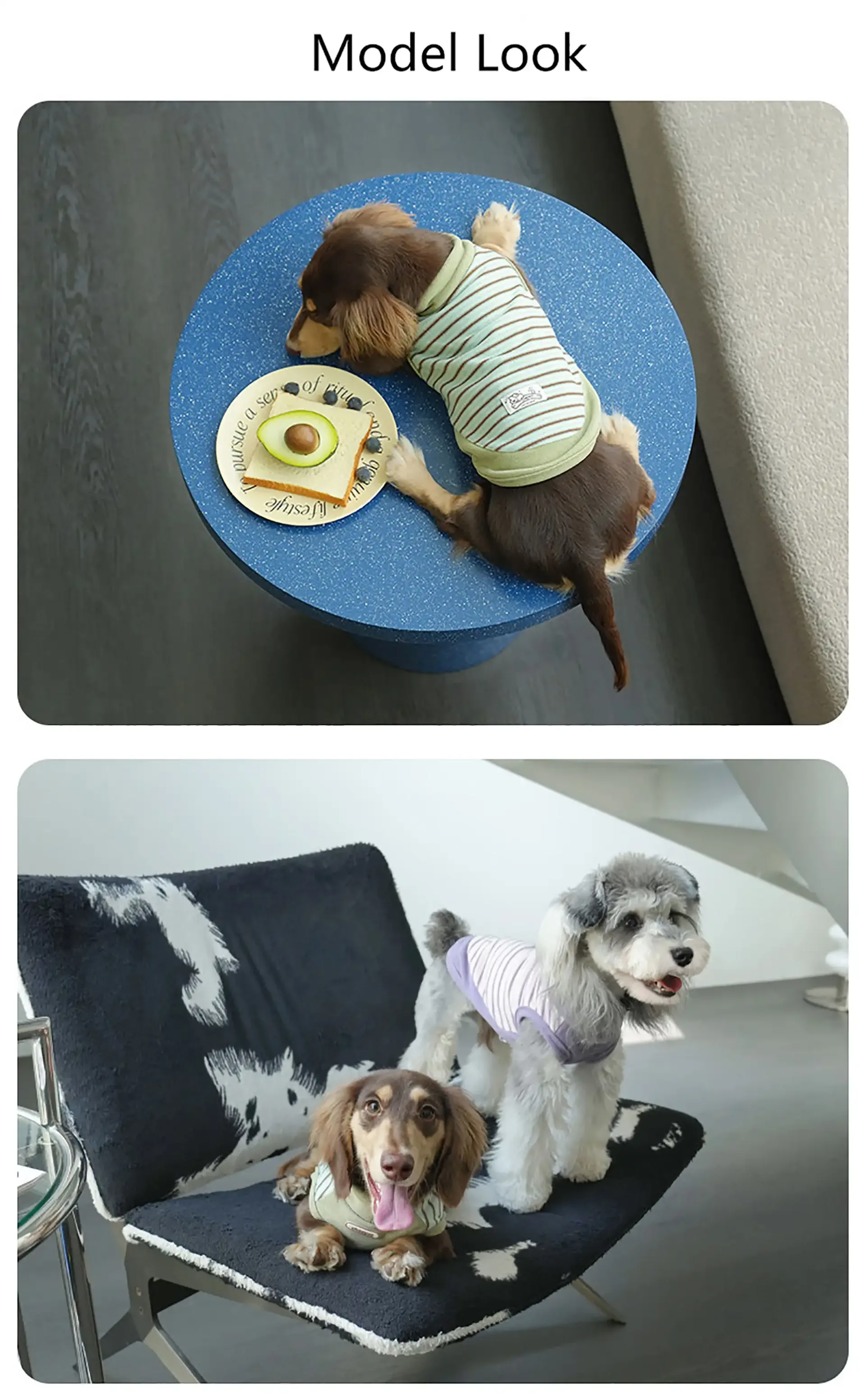 Milk‑Strip Warm Wool Turtleneck Pet Sleeveless Vest
