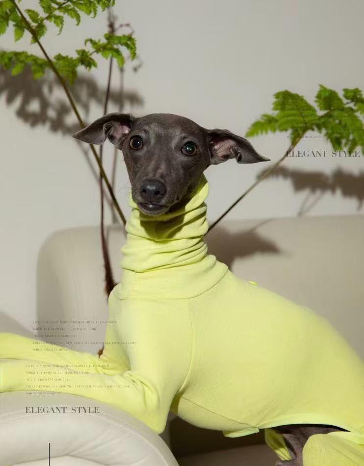 Dog Turtleneck Four-Legged Jumpsuit, Cotton Warm Pet Autumn Winter Base Layer Clothes 