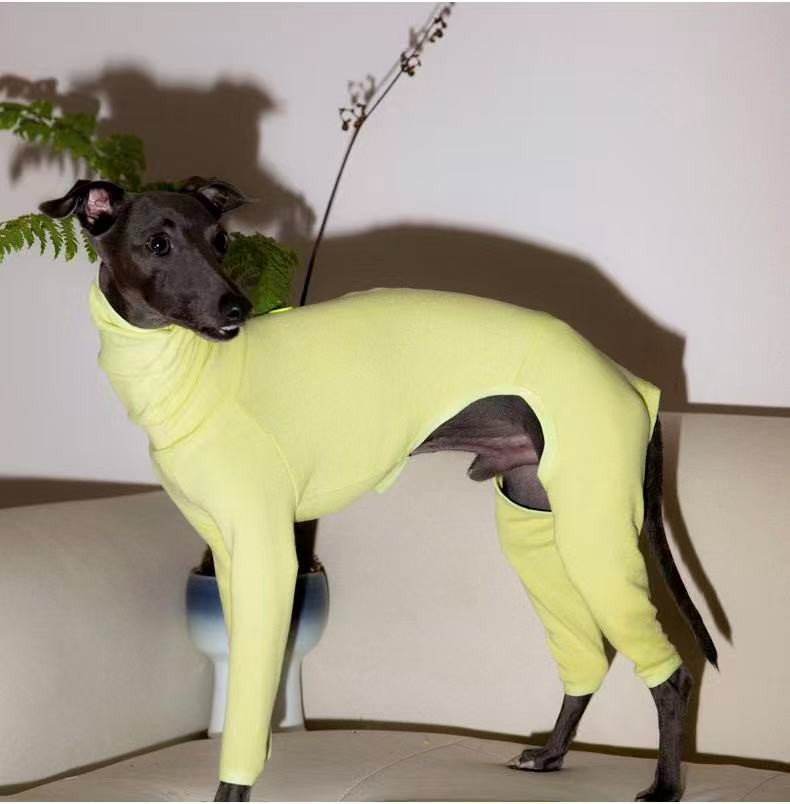 Dog Turtleneck Four-Legged Jumpsuit, Cotton Warm Pet Autumn Winter Base Layer Clothes 