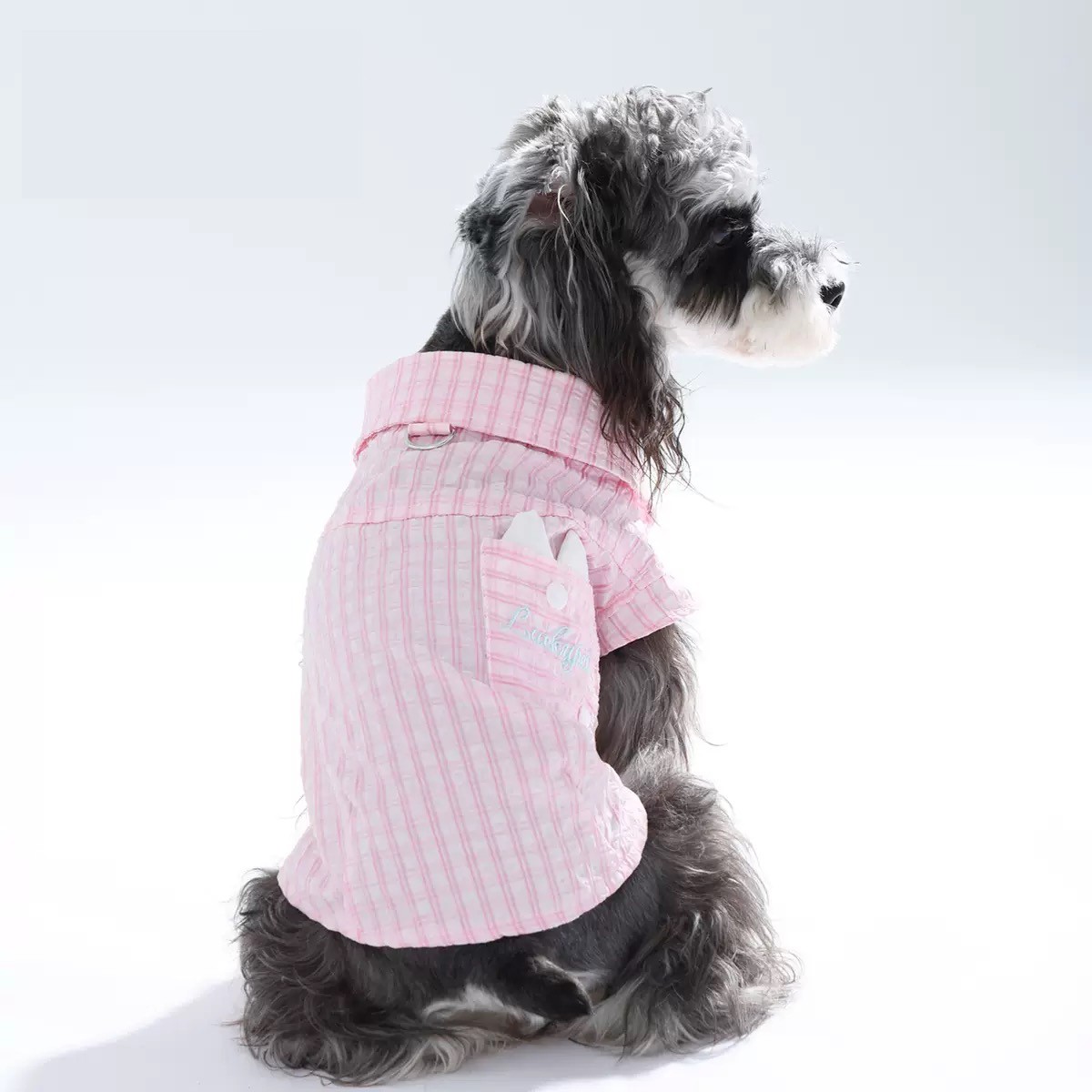 Ins Style Plaid Dog Shirt, Thin Pet Clothes for Spring & Summer