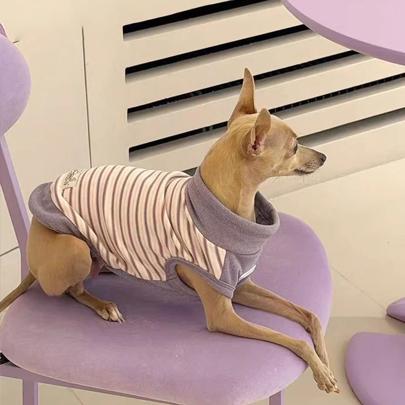 Milk‑Strip Warm Wool Turtleneck Pet Sleeveless Vest - Image 1