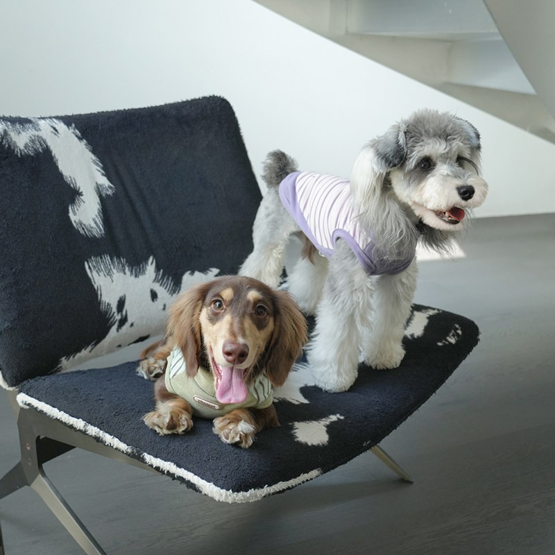 Milk‑Strip Warm Wool Turtleneck Pet Sleeveless Vest