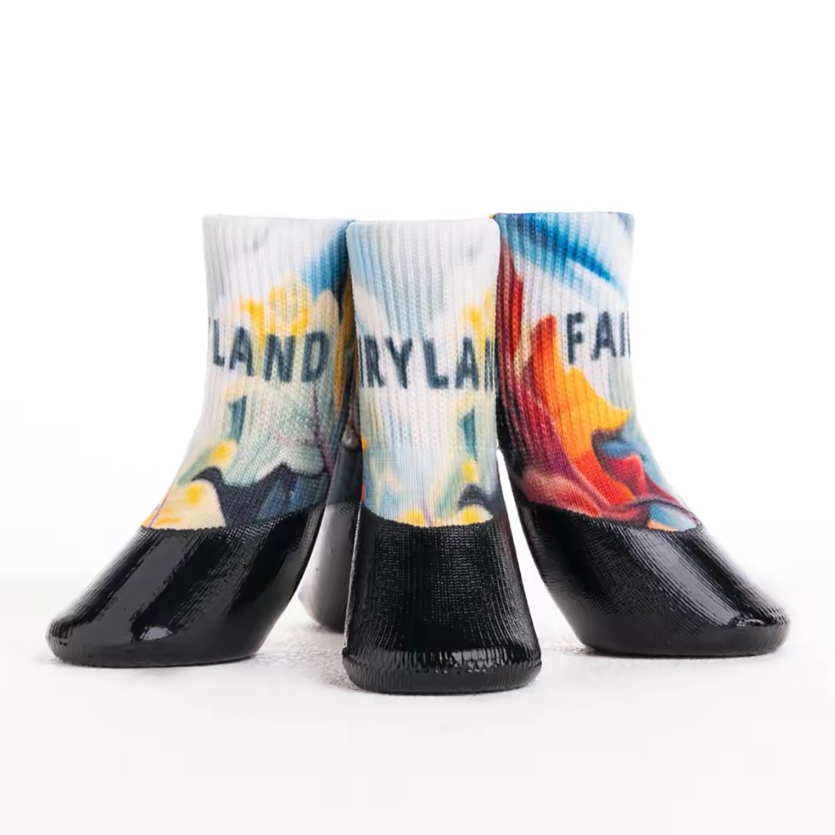 Printed Waterproof Dog Sock Boots With Adjustable Strap - Image 3