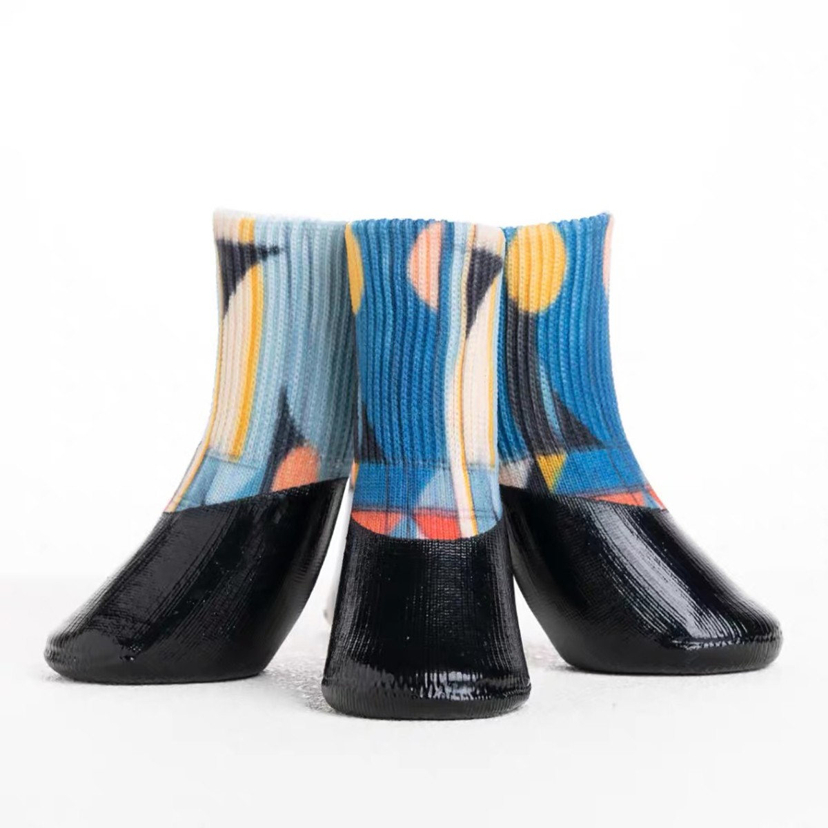 Printed Waterproof Dog Sock Boots With Adjustable Strap - Image 4