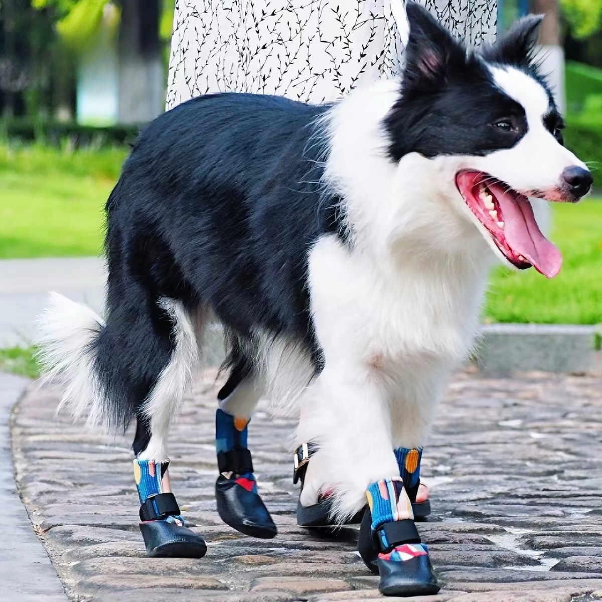 Printed Waterproof Dog Sock Boots With Adjustable Strap - Image 7