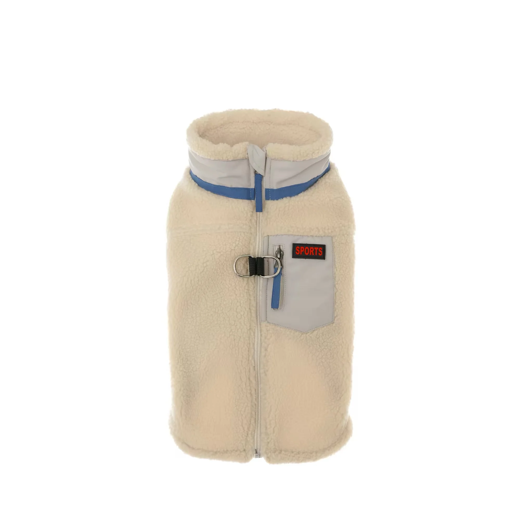 Sherpa Fleece Dog Vest Zipper Warm Pet Jacket With D‑ring - Image 5