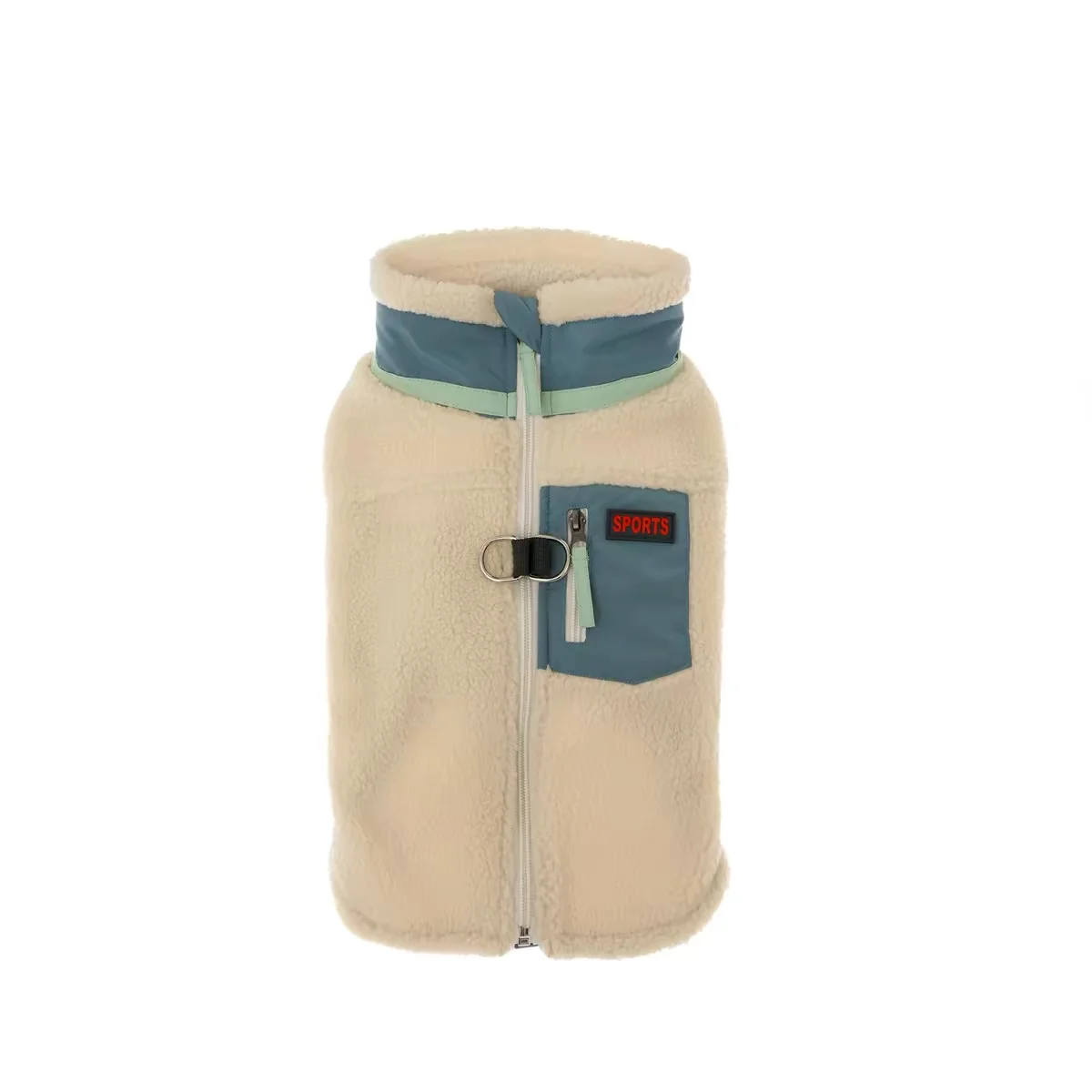 Sherpa Fleece Dog Vest Zipper Warm Pet Jacket With D‑ring - Image 6