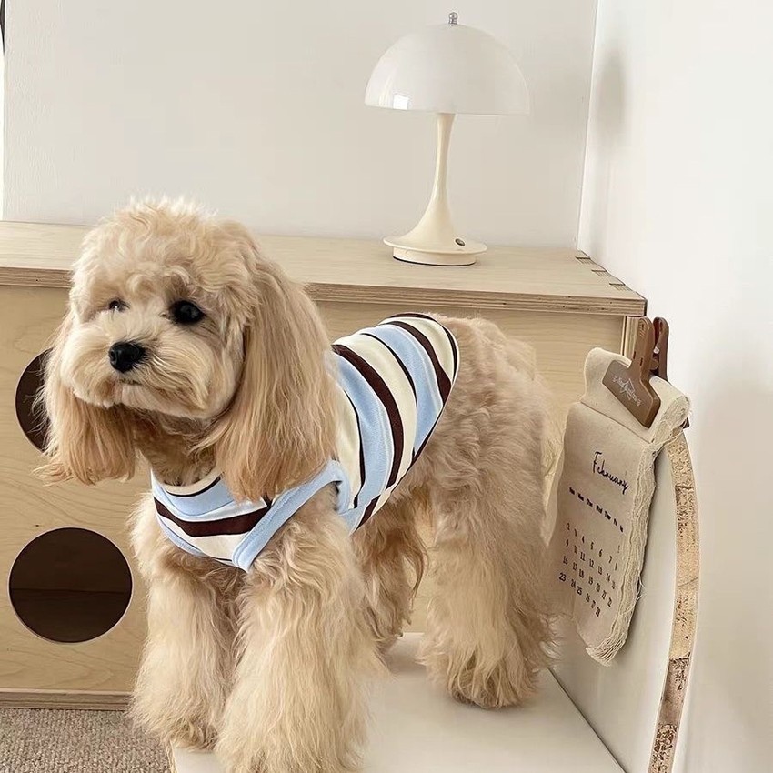 Striped Pet Tank Top Soft Cotton Sleeveless Vest