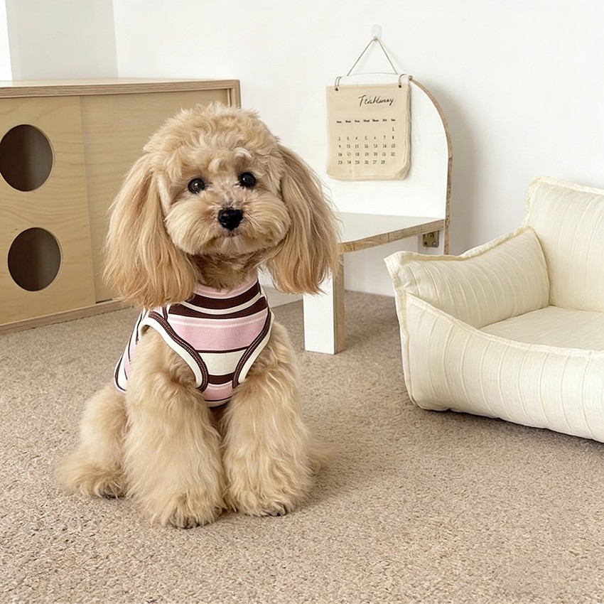 Striped Pet Tank Top Soft Cotton Sleeveless Vest
