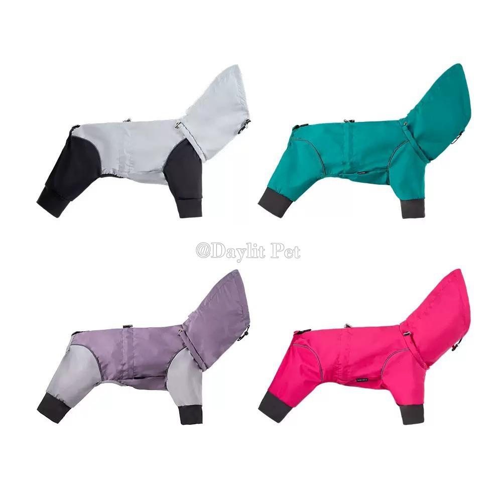 Waterproof Breathable Adjustable 4-Legged Dog Raincoat with Reflective Strips Custom Logo Available All Seasons