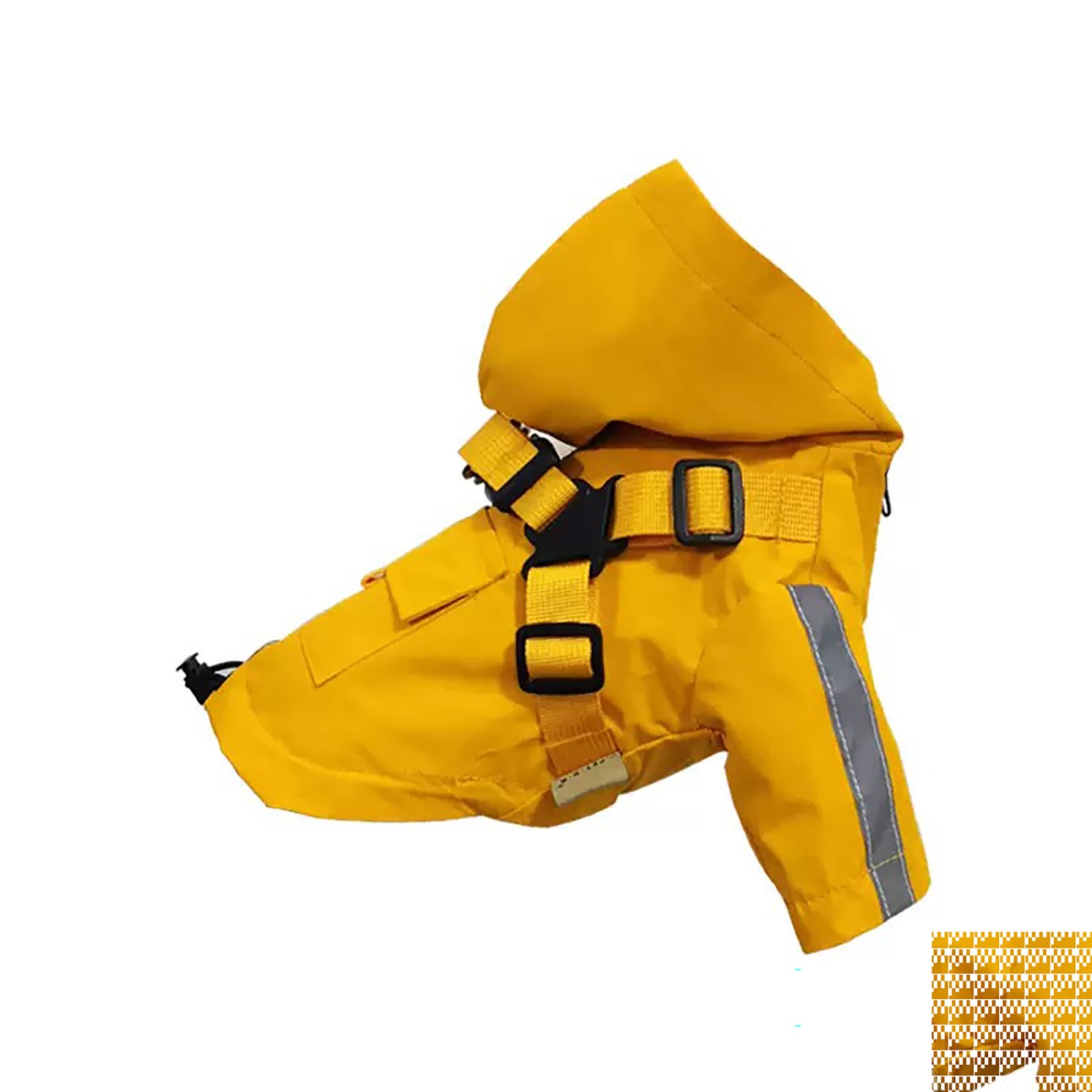 Waterproof Dog Raincoat With Harness Reflective Strip Hooded Pet Rain Jacket Adjustable Buckle Outdoor Dog Rain Coat