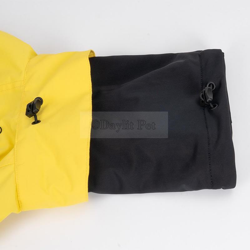 Waterproof Dog Raincoat With Reflective Strip Adjustable Drawstring Leash Hole Four Leg Dog Cloak Rain Coat